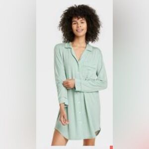 Mint Green Button-Up nightgown